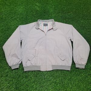 VTG 80s Par Four Golf Jacket Mens XL Tall Gray Pastel Plaid Lined Bomber